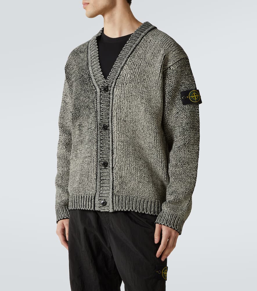 Stone Island Cotton Cardigan In Grey