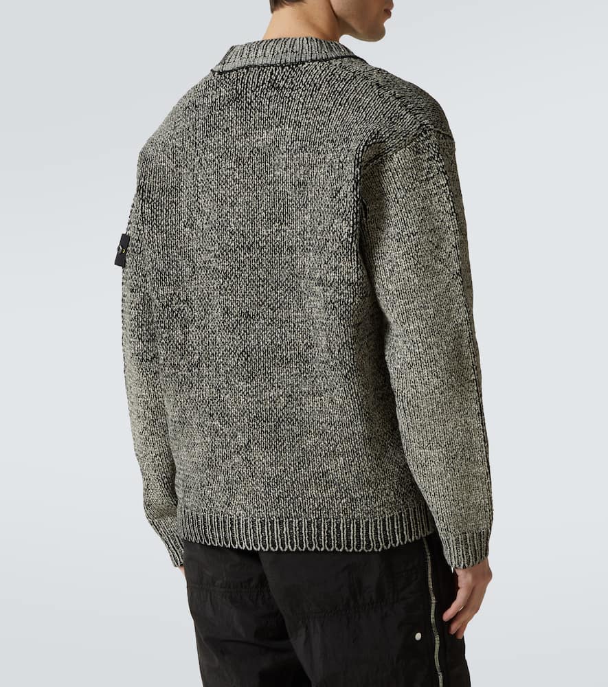 Stone Island Cotton Cardigan In Grey