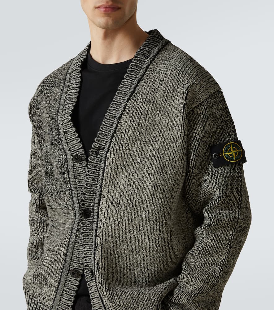 Stone Island Cotton Cardigan In Grey