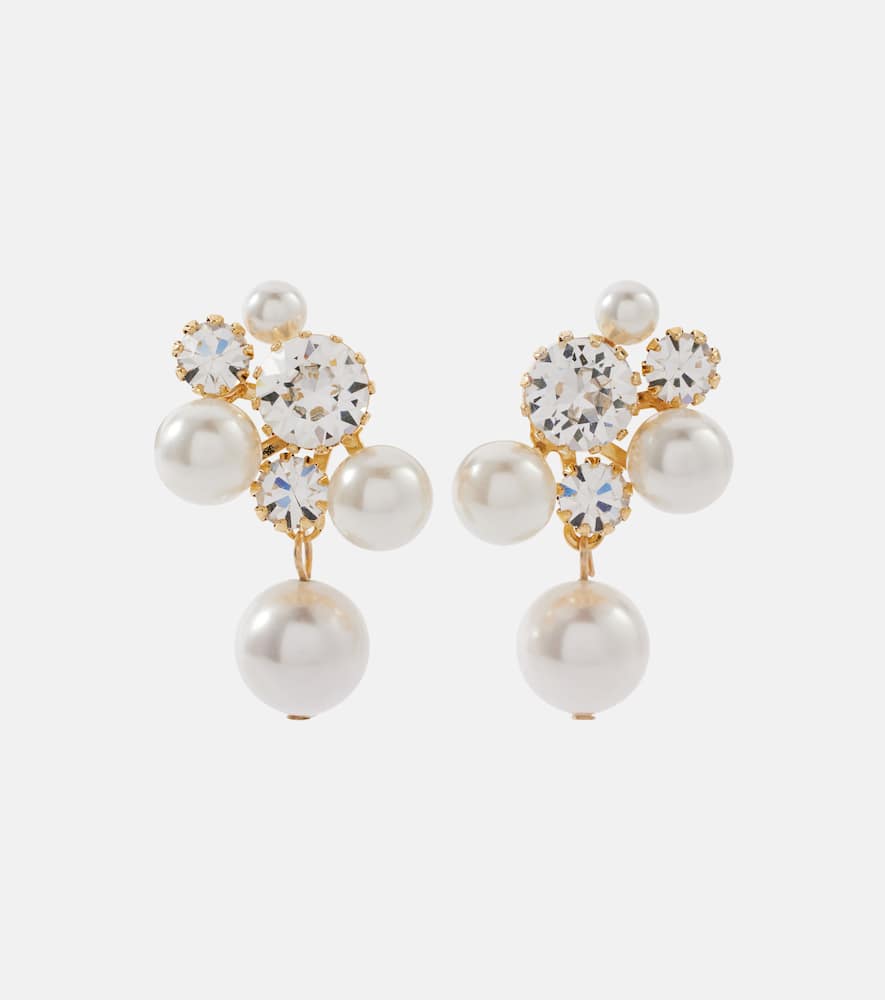 Bristol crystal-embellished faux pearls gold-plated stud earrings