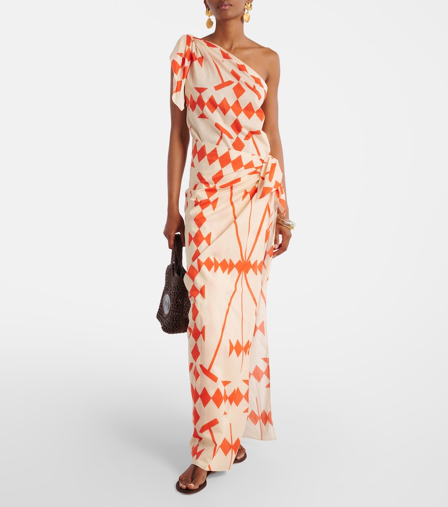 Johanna Ortiz Printed cotton poplin midi dress