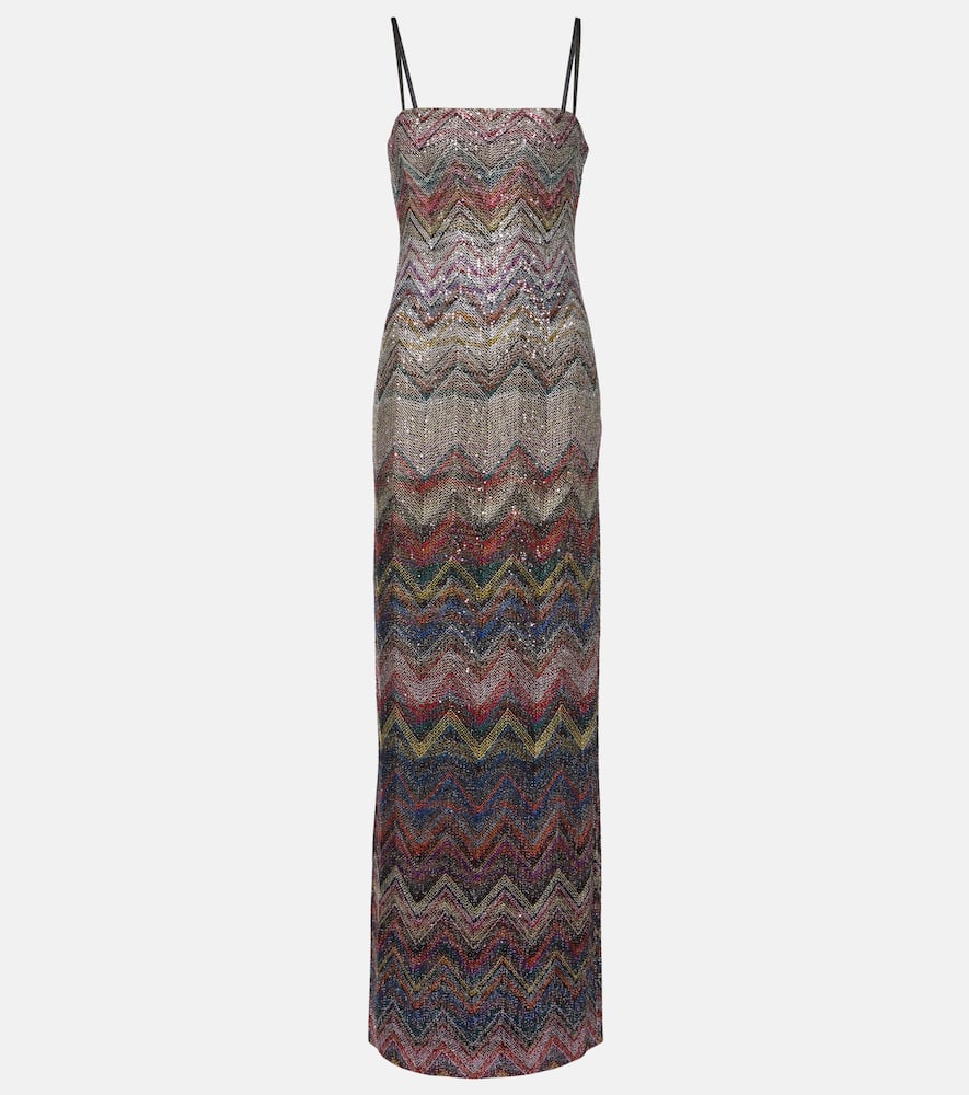 Missoni Zig Zag Embellished Maxi Dress In Multi