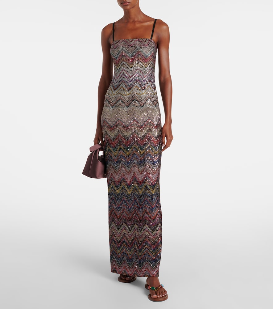Missoni Zig Zag Embellished Maxi Dress In Multi