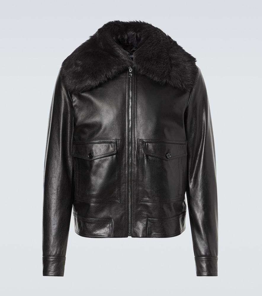 DolceGabbana Veste en cuir shearling et soie 3850 €