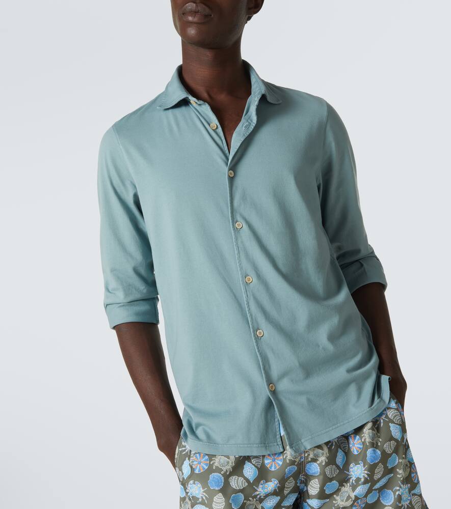 Fedeli Man Shirt Sage Green Size 50 Cotton