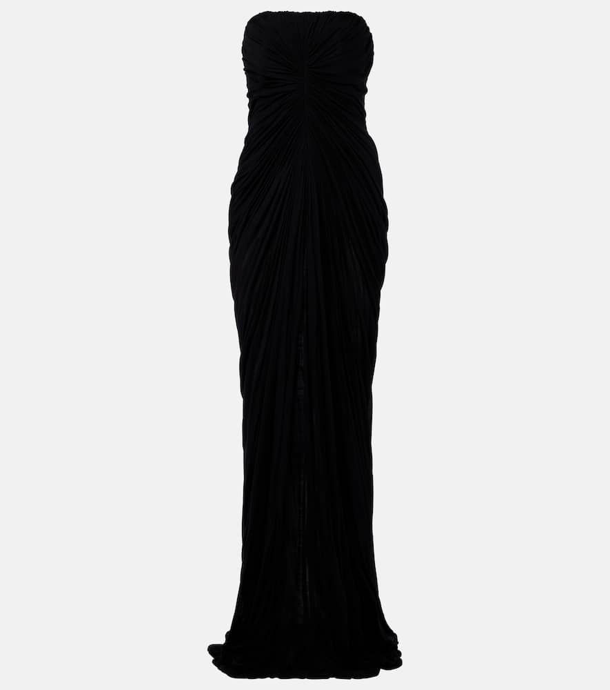 Radiance gathered cotton bustier gown