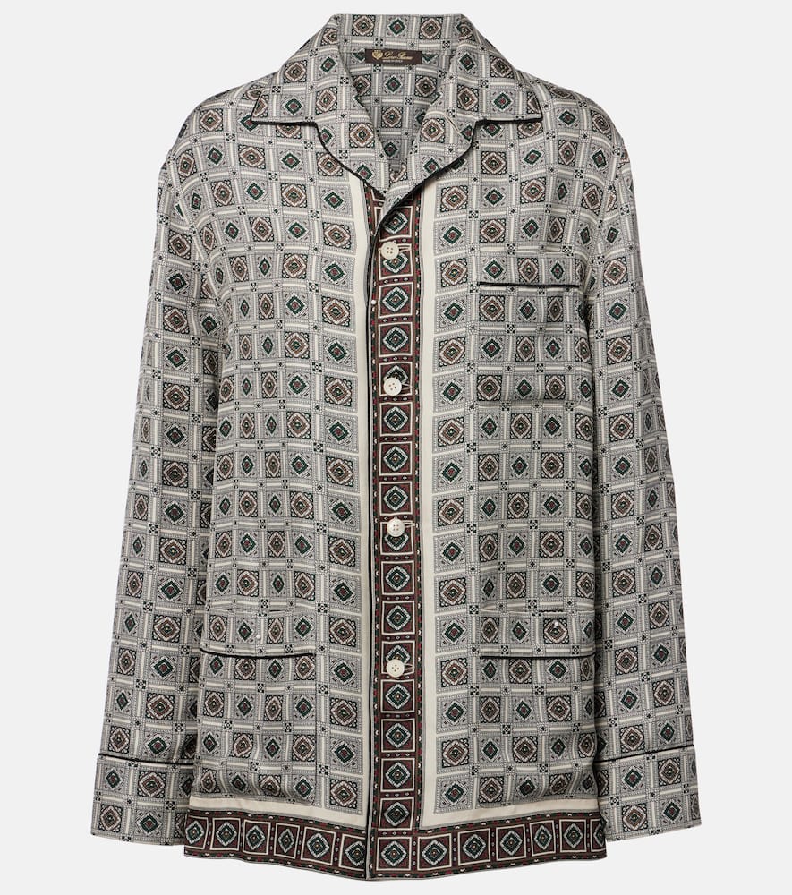 Loro Piana Lian Printed Silk Twill Shirt In Multi