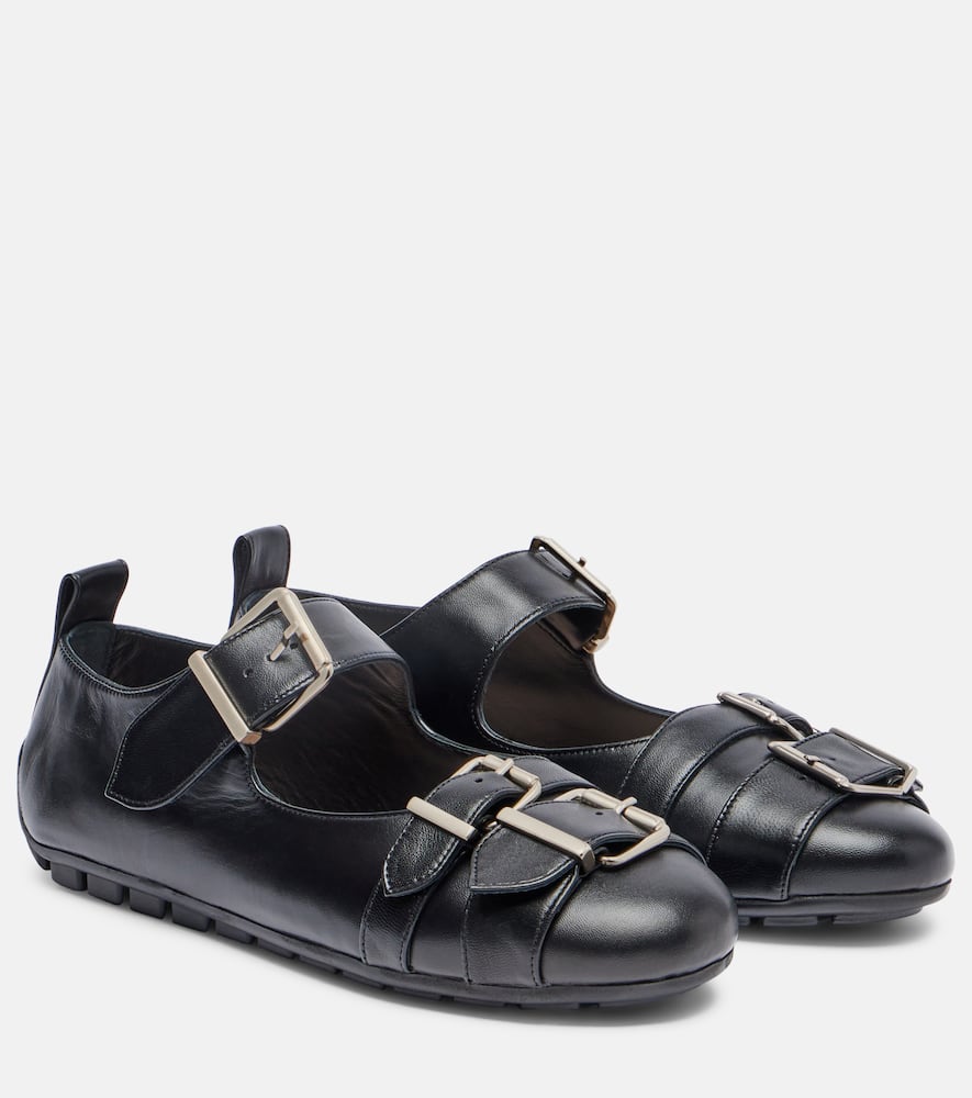 Buckle Ballerina leather ballet flats