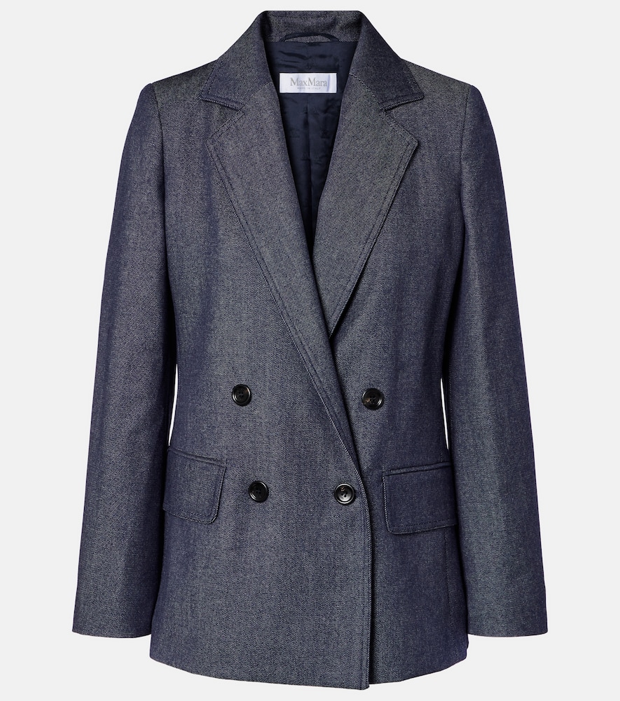 Max Mara Blazer Locarno Aus Schurwolle Einfarbig Damen Blau Groß