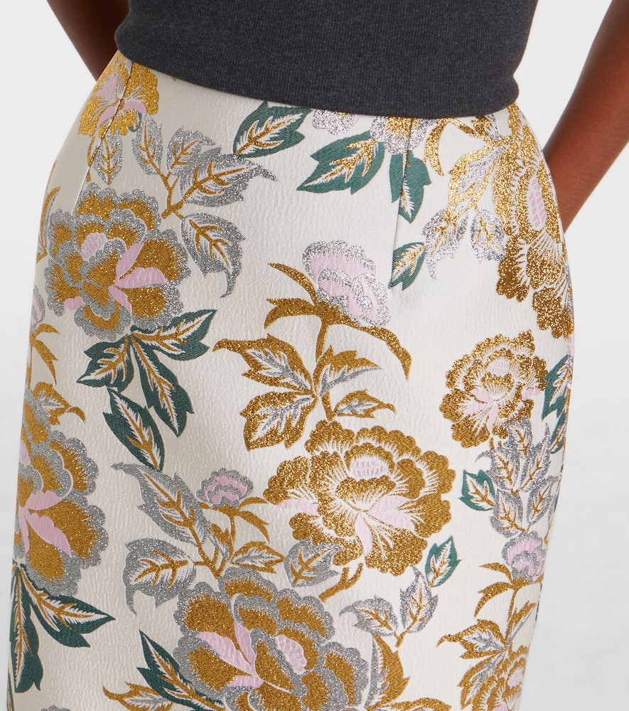 Carolina Herrera Floral Jacquard Midi Skirt In Multi