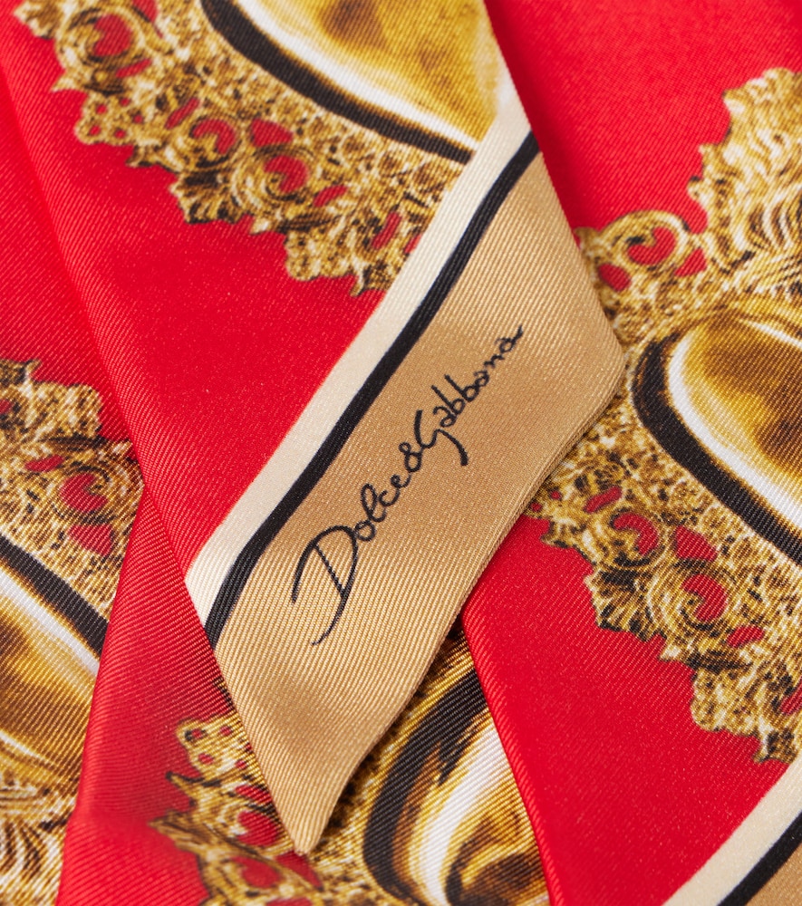  Dolce&gabbana Dolce&gabbana Printed Silk Twill Scarf 