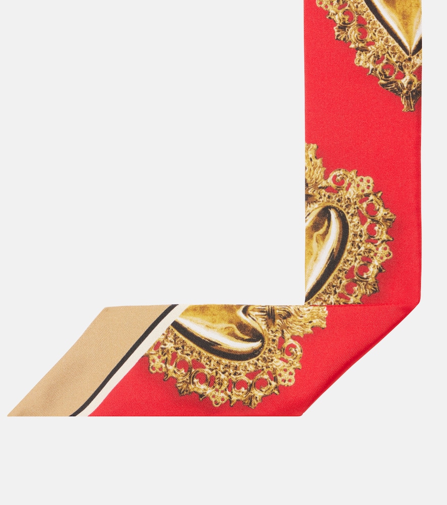  Dolce&gabbana Dolce&gabbana Printed Silk Twill Scarf 