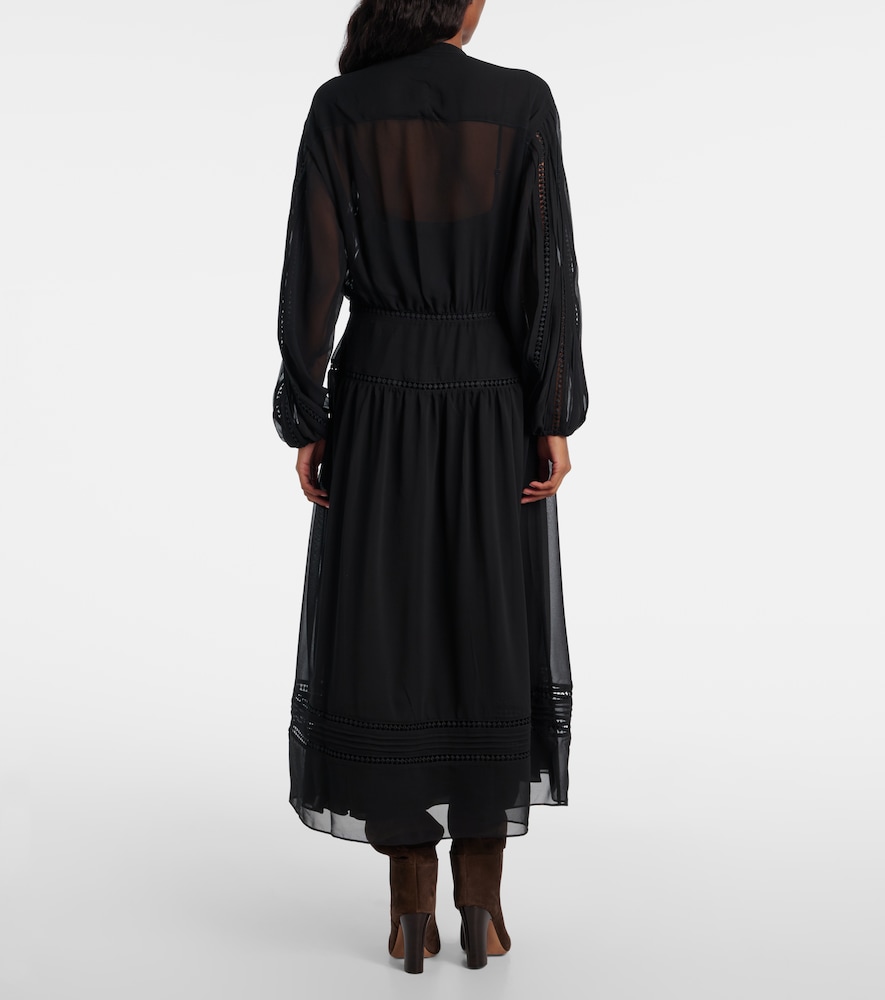  Polo Ralph Lauren Polo Ralph Lauren Midikleid Aus Georgette Mit Spitze 