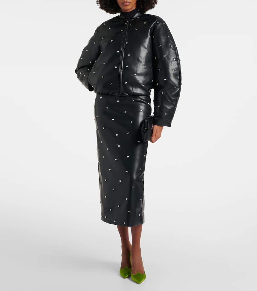 Rotate Birger Christensen Studded Midi Pencil Skirt In Multi