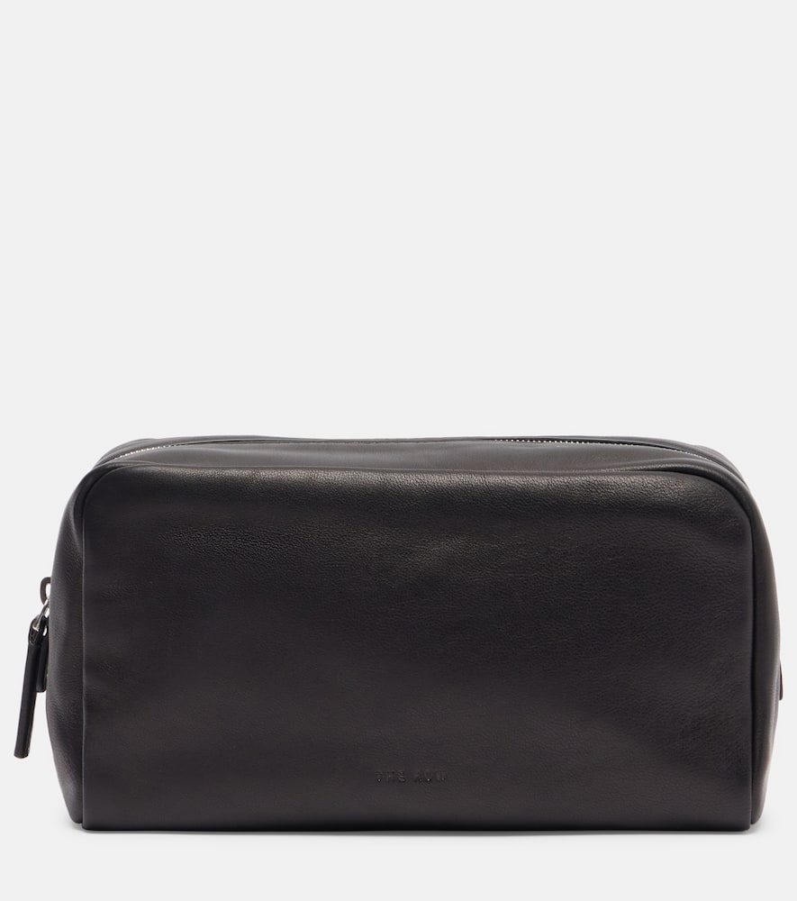 The Row Leather Pouch In Black