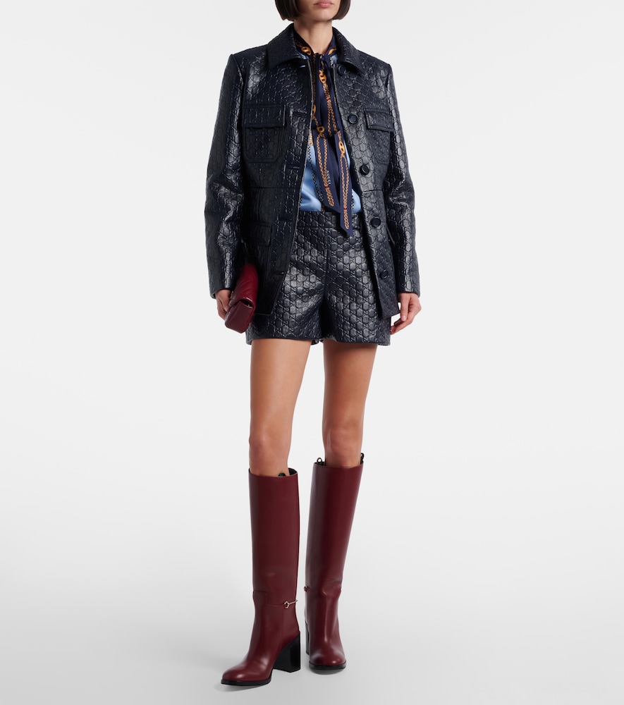 Gucci GG embossed leather jacket