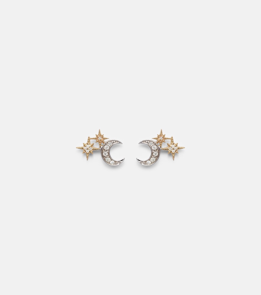 Sydney Evan Moon 14kt gold earrings with diamonds