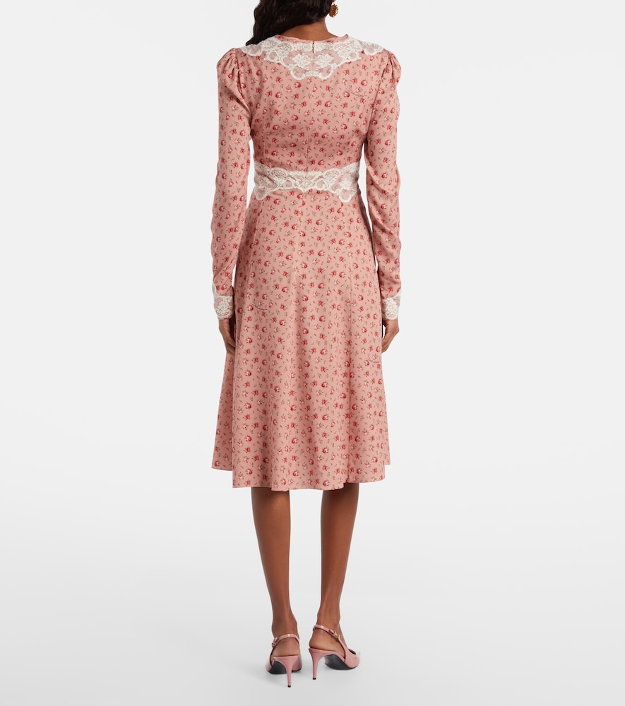  Dolce&gabbana Dolce&gabbana Bedrucktes Midikleid Aus Einem Seidengemisch 