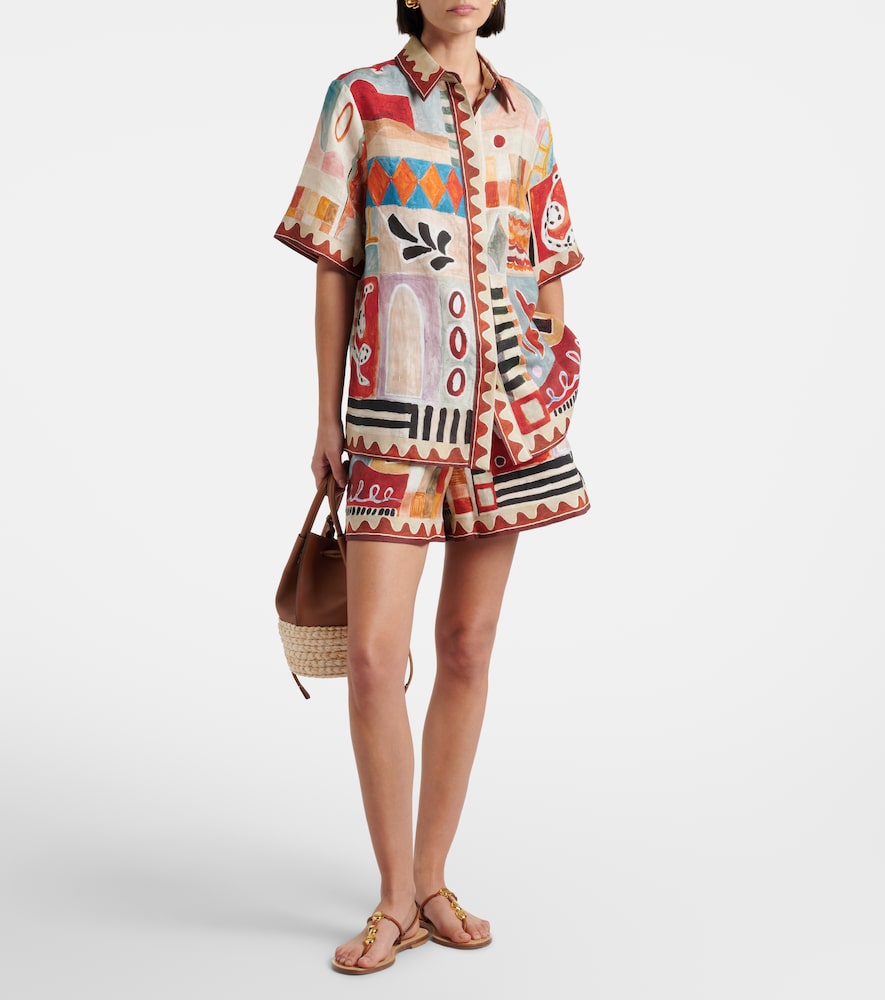 Alémais x LRNCE Michelle printed linen shirt