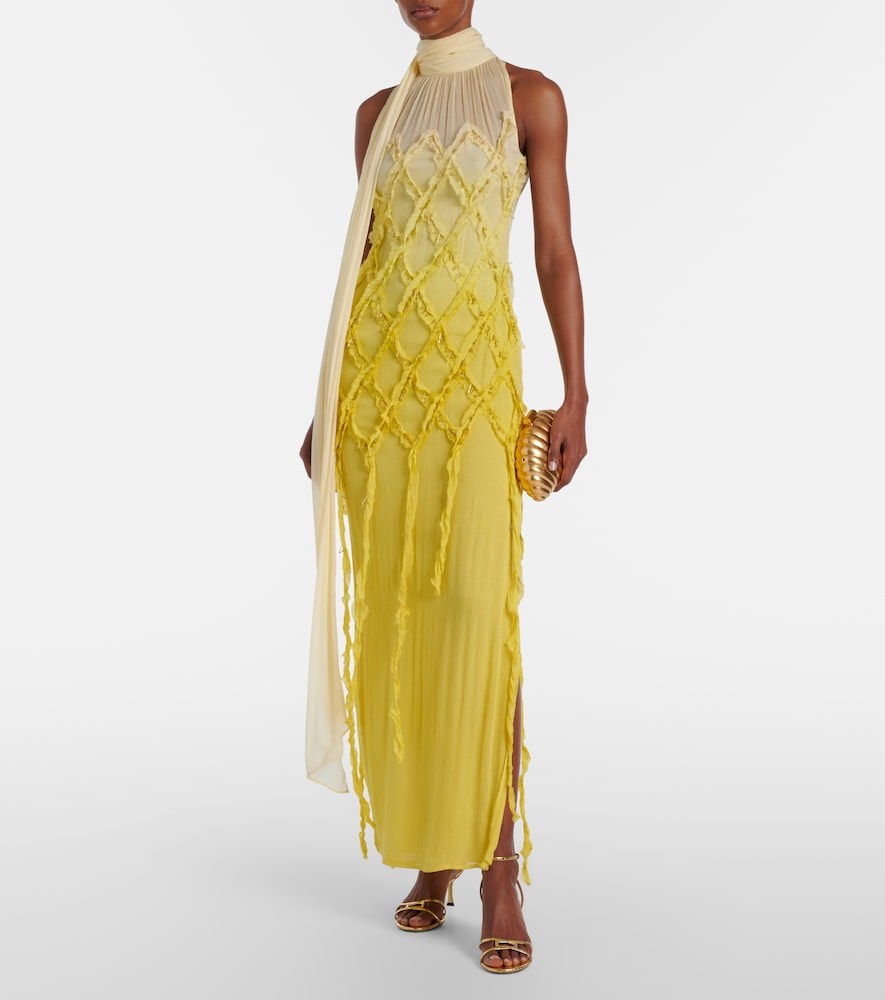  Blumarine Blumarine Verziertes Maxikleid Aus Crêpon 