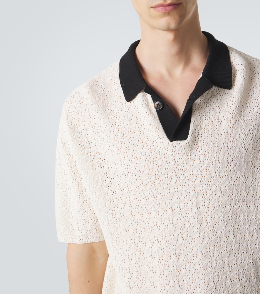  Commas Commas Crochet Cotton-blend Polo Shirt 