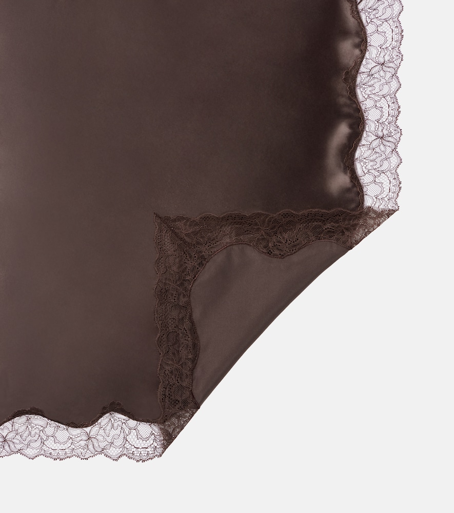  Magda Butrym Magda Butrym Lace-trimmed Silk Satin Scarf 