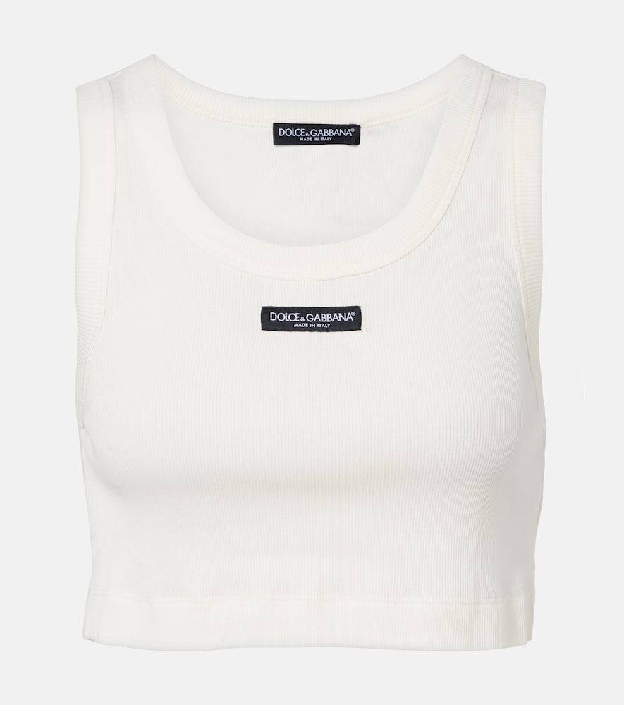 Dolce & Gabbana Logo cotton jersey crop top