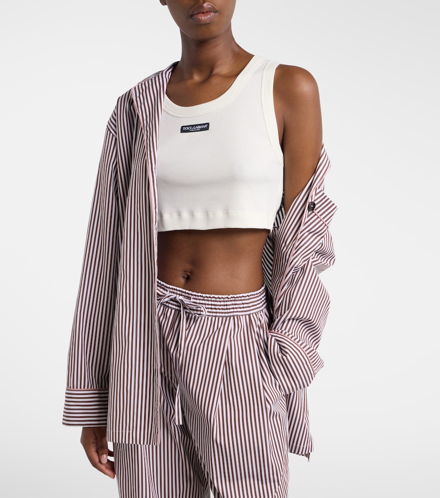 Dolce & Gabbana Logo cotton jersey crop top