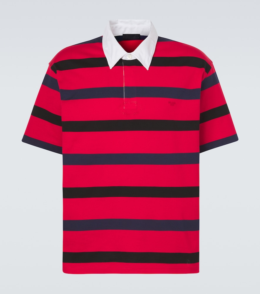 Prada Oversize-Polohemd Aus Baumwoll-Piqué Gestreift Herren Multicolor Eu Größe 46