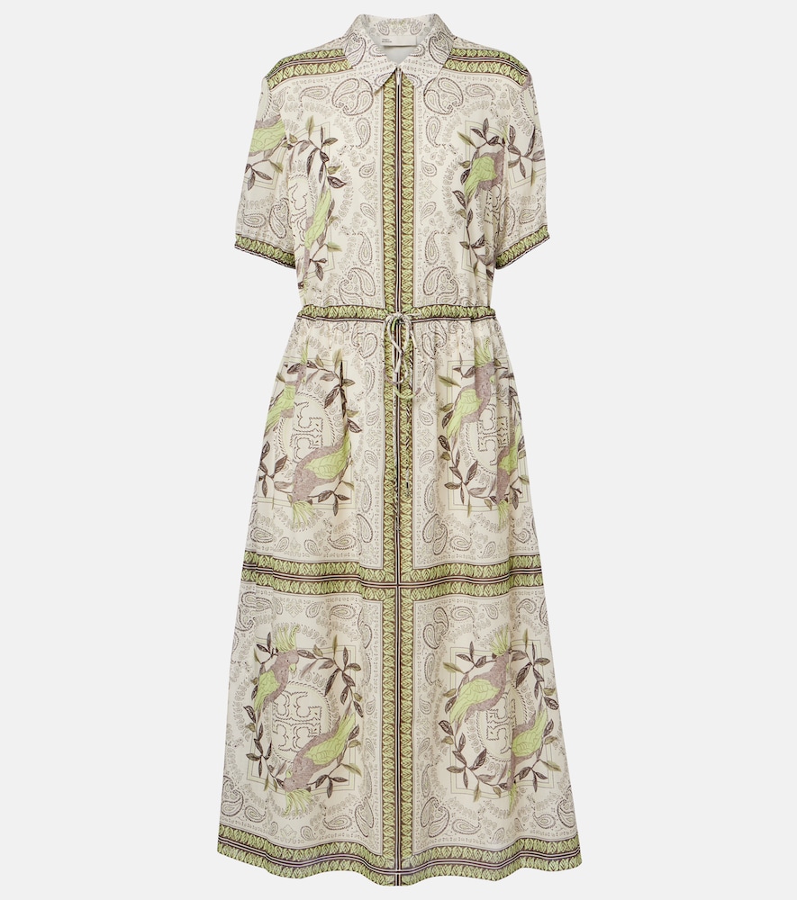 Tory Burch Printed silk and cotton midi dress