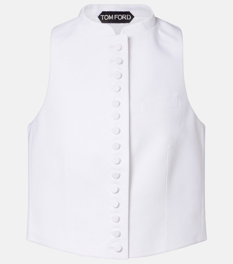 Tom Ford Cotton Pique Waistcoat In White
