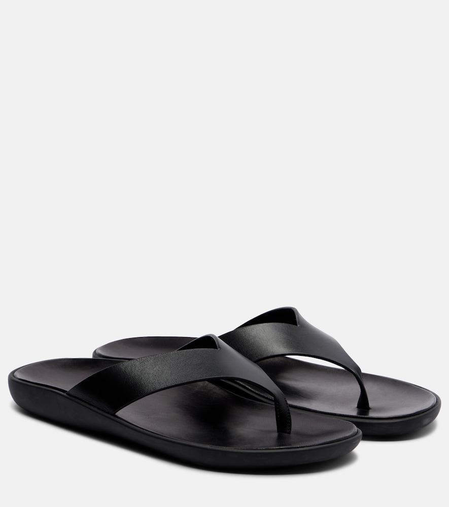 The Row Women's Black Leger Leather Thong Sandals UK Size 8 - Mytheresa