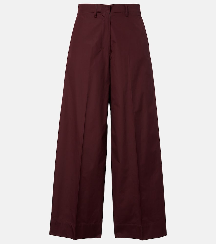 Weite Cropped-Hose aus Baumwollpopeline