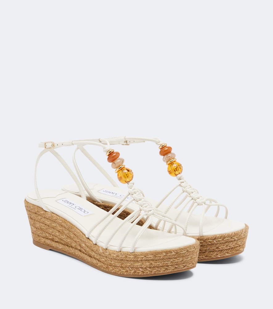 Verzierte Keilsandalen Lemi aus Leder