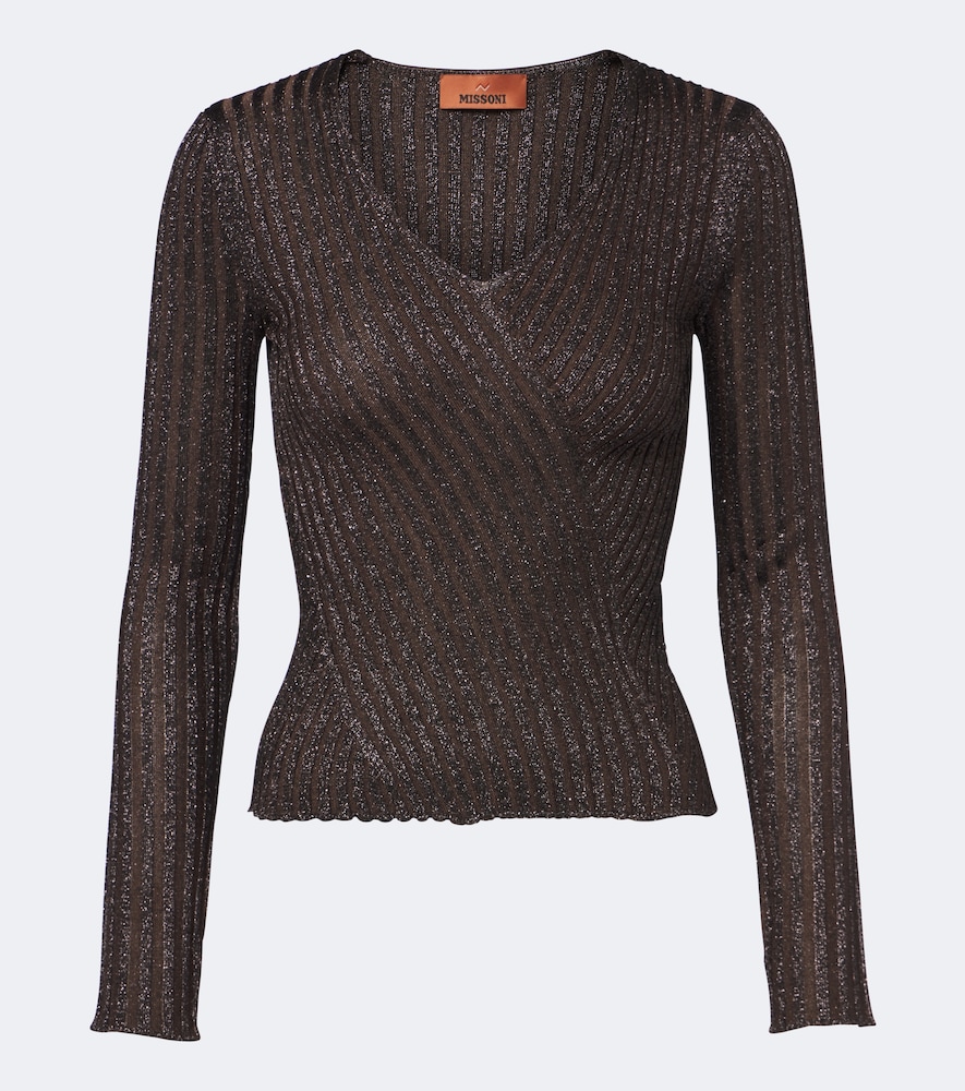 Striped Lamé Top