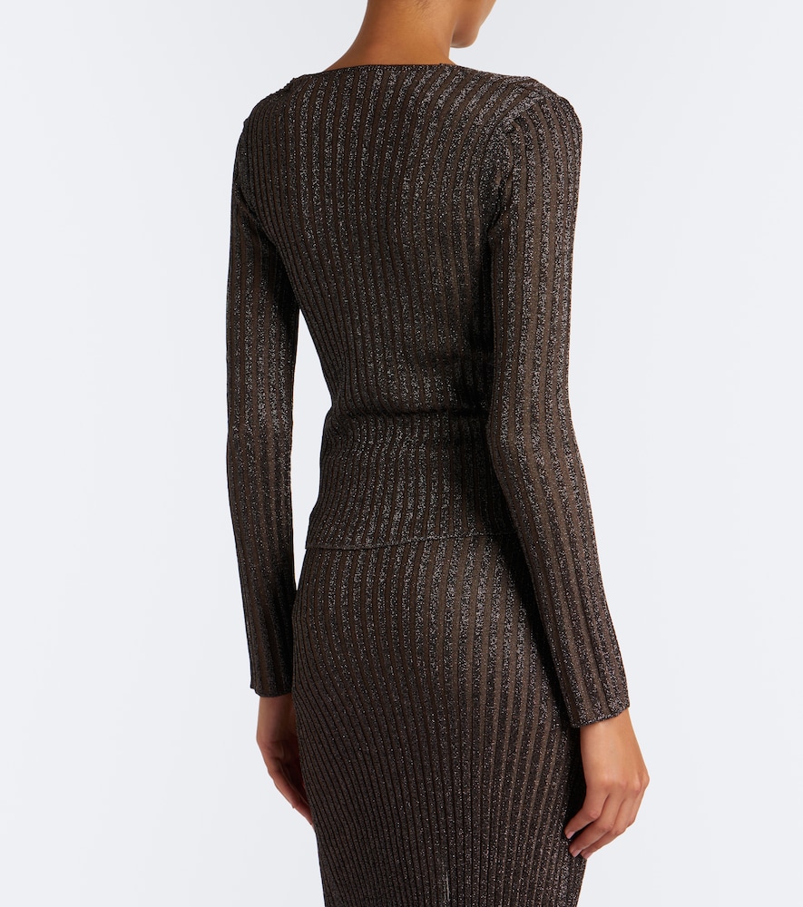 Striped Lamé Top