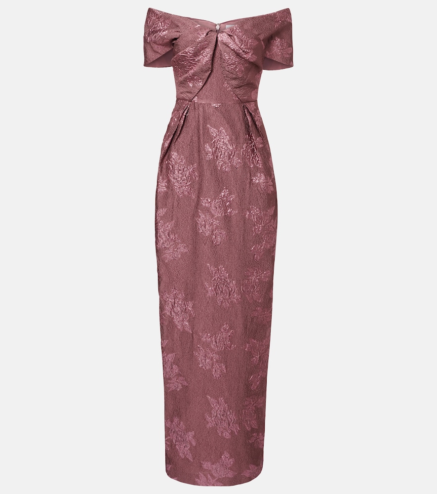 Rebecca Vallance Levinia off-shoulder brocade gown