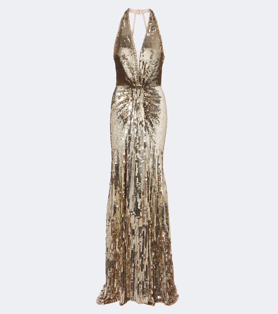 Jenny Packham Lisette embellished gathered gown