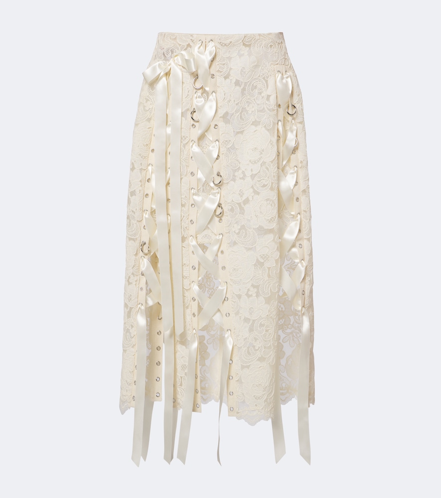 Simone Rocha Jupe midi Unraveling en dentelle