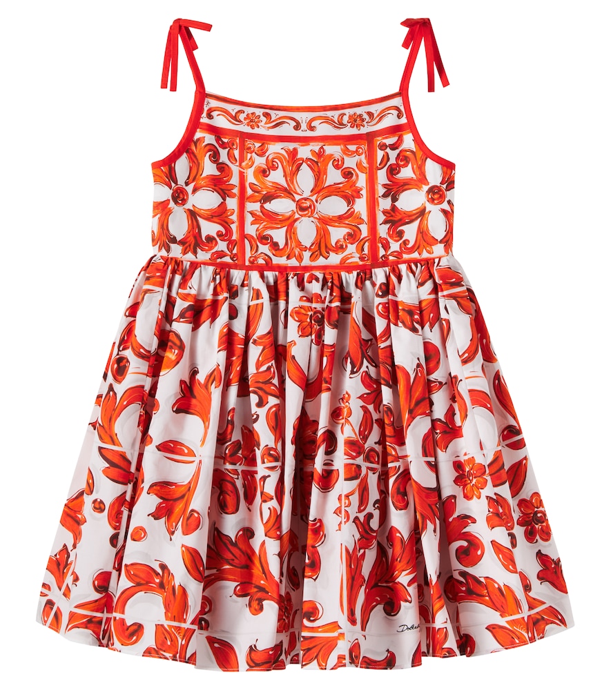 Dolce&Gabbana Kids Orange Majolica Cotton Dress Y Size 12 - Mytheresa