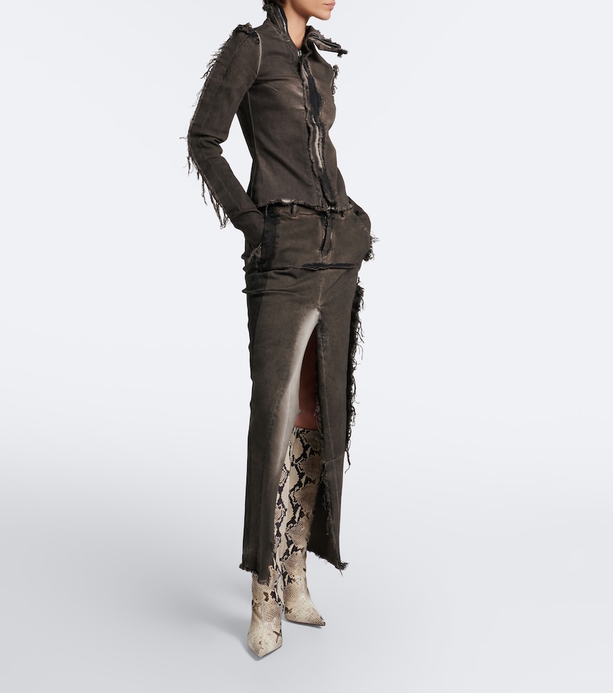 Vera Snake-Effect Knee-High Boots