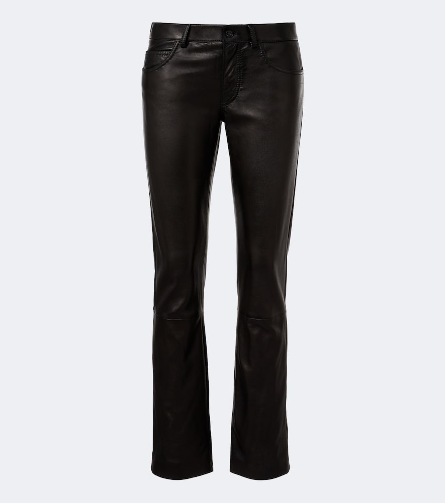 Pantaloni regular in pelle