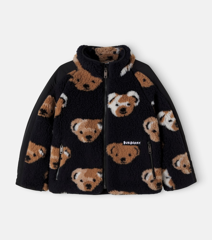 Giacca in teddy con stampa