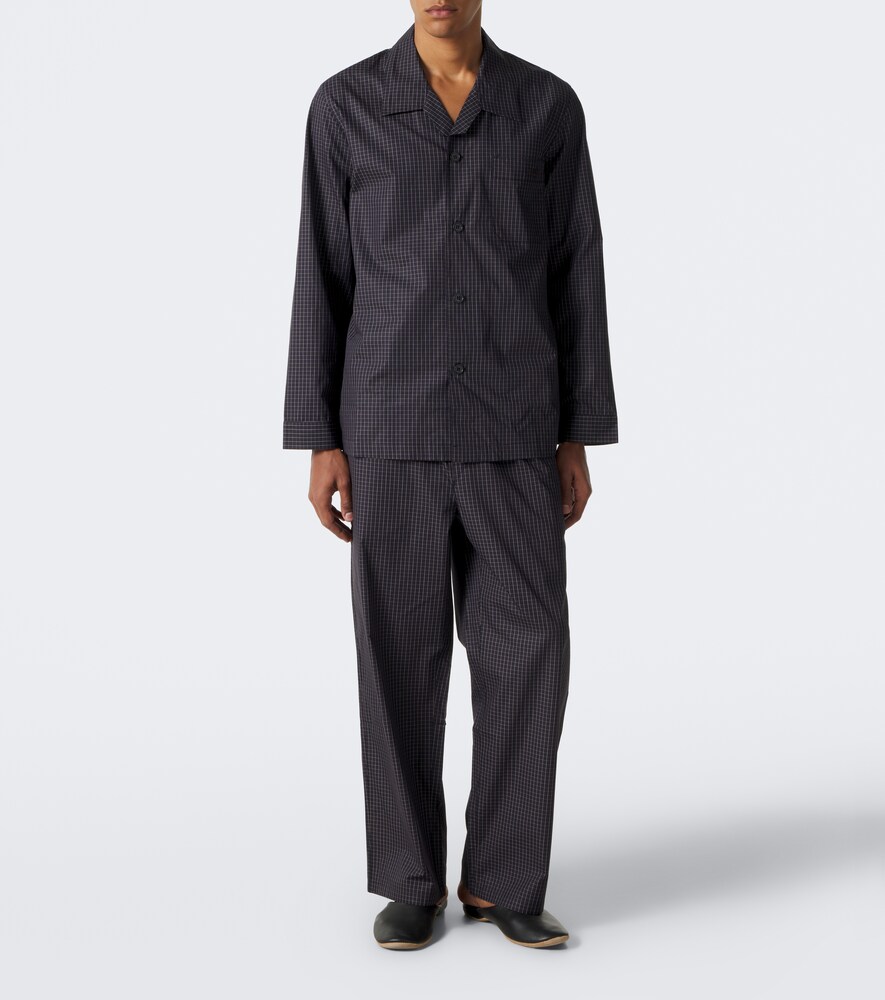 Checked Cotton Pajama Pants
