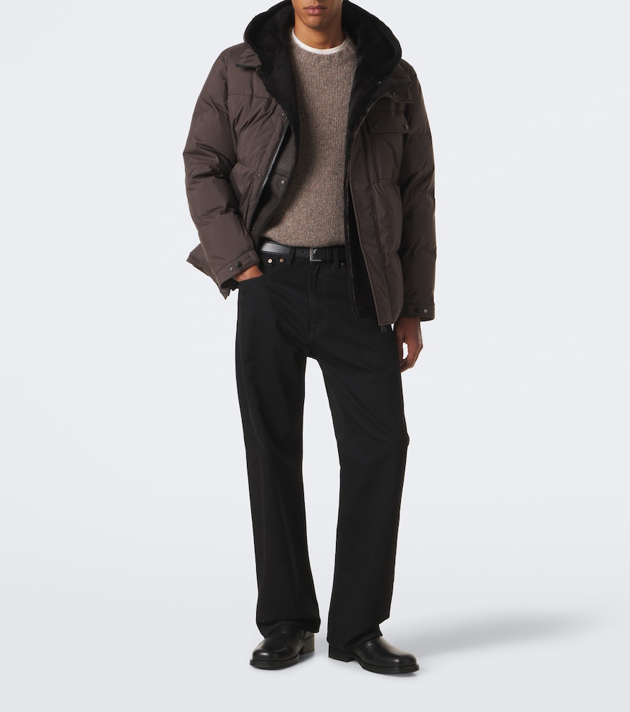 Shearling-Trimmed Down Jacket