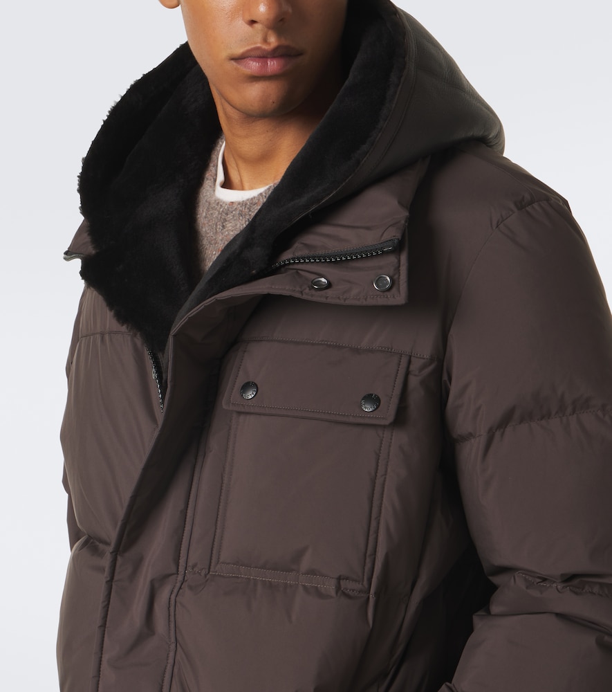 Shearling-Trimmed Down Jacket