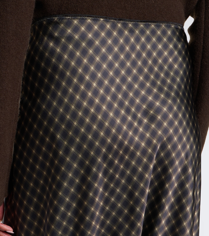 Plaid Satin Slip Skirt