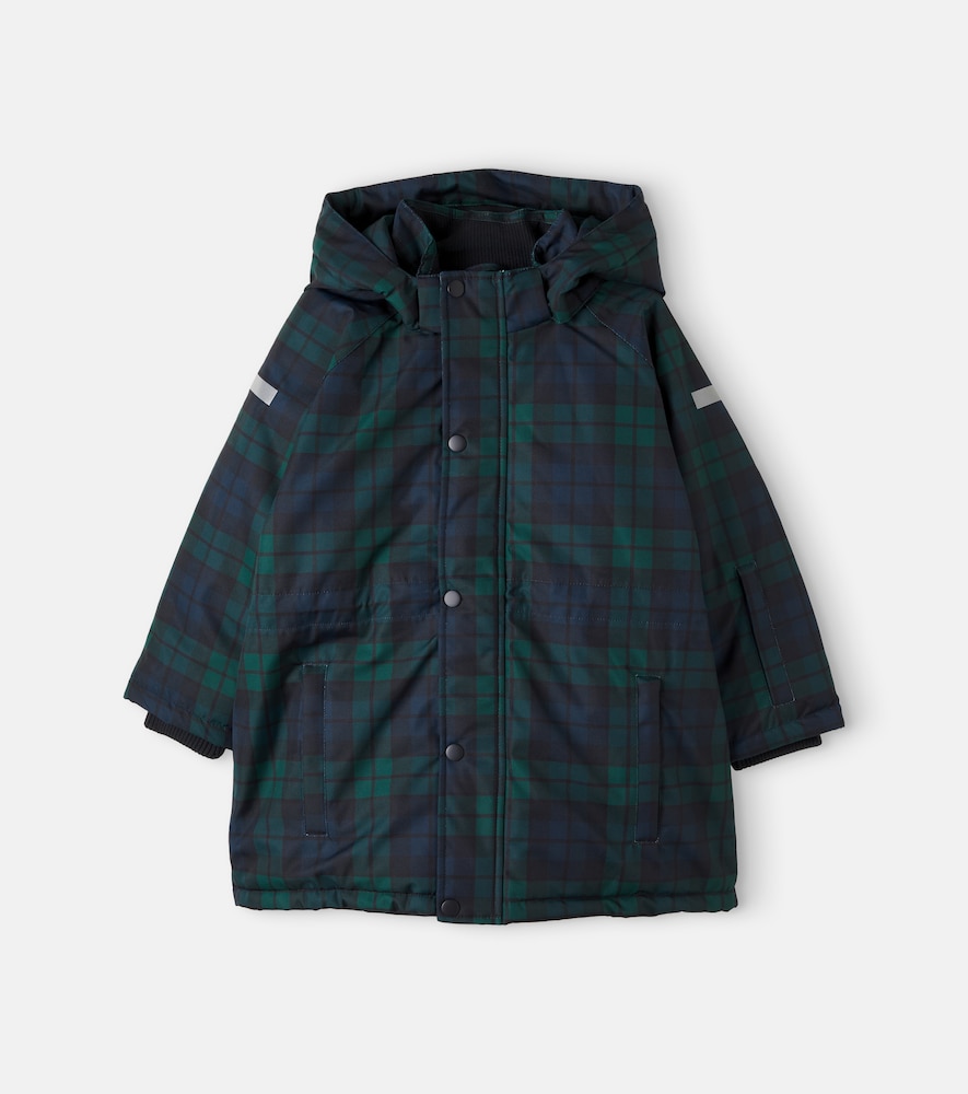Tinycottons Checked Hooded Ski Jacket In Green