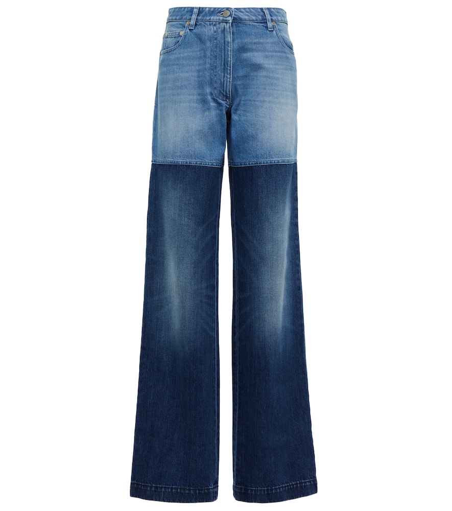 PETER DO BICOLOR HIGH-RISE WIDE-LEG JEANS