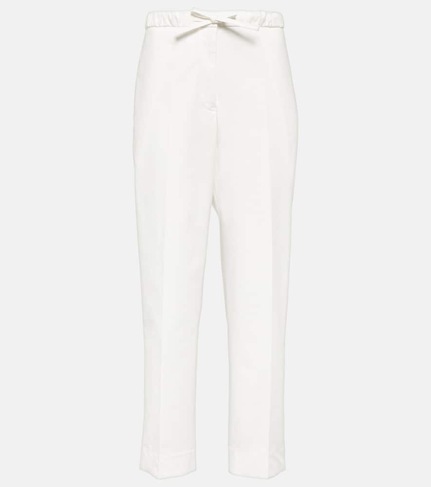 Cropped cotton straight pants